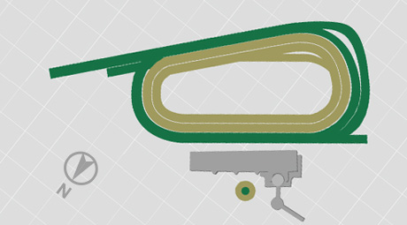 京都競馬場のコースマップ